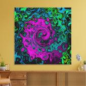 マゼンはっきりしたタ抽象芸術グルーヴィ液体アートスワール キャンバスプリント (インサイチュ (リビング))