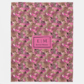 マゼンはっきりしたタ水カラーレオパードカスタム毛布 フリースブランケット (正面)