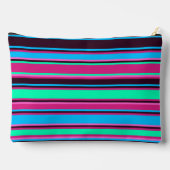 マゼンはっきりしたタ、アクア、およびブルーパウチストライプのング アクセサリーポーチ (裏面)