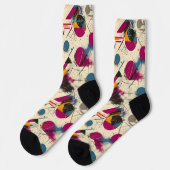 マゼンはっきりしたタ、オレンジ、ティール(緑がかった色)の抽象芸術ソックス ソックス (左)