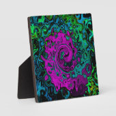 マゼンはっきりしたタ、抽象芸術、Groovy、液体アート、旋回 フォトプラーク (正面)