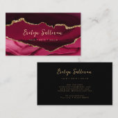 マゼンエレガントタおよび金ゴールドアグリゲート型名刺 名刺 (正面/裏面)