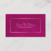 マゼンエレガントタおよび金ゴールドプロフェッショナルQRコード 名刺 (正面)