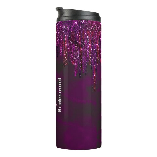 マゼンエレガントタグリッターブライダル記念日 タンブラー (回転右)