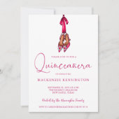 マゼンエレガントタスパークルハイヒールキンセアニラ 招待状 (正面)