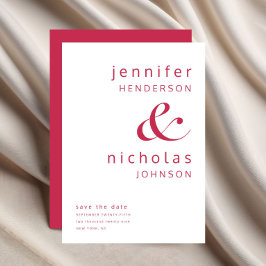 マゼンエレガントタタイポグラフィ結婚ズ セーブザデート