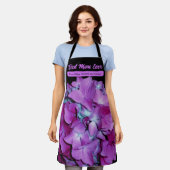 マゼンエレガントタティール（緑がかった色）フローラロマンチックアジサイ エプロン (着用した状態)