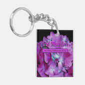 マゼンエレガントタティール（緑がかった色）フローラロマンチックアジサイ キーホルダー (正面左)