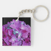 マゼンエレガントタティール（緑がかった色）フローラロマンチックアジサイ キーホルダー (裏面)