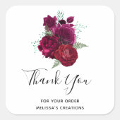 マゼンエレガントタバラフローラブーケありがとう スクエアシール (正面)