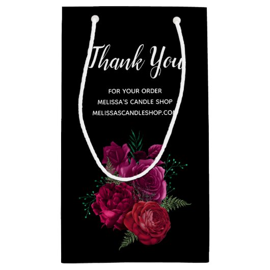 マゼンエレガントタバラフローラブーケありがとう スモールペーパーバッグ (裏面)