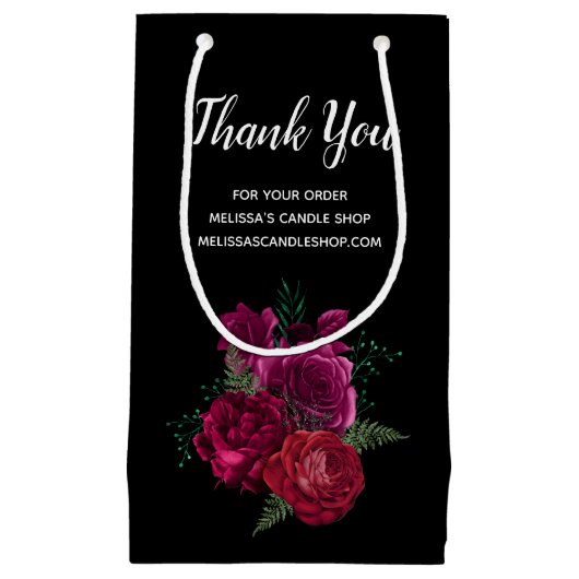 マゼンエレガントタバラフローラブーケありがとう スモールペーパーバッグ (正面)