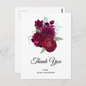 マゼンエレガントタバラフローラブーケありがとう ポストカード (正面/裏面)