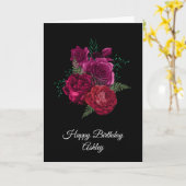 マゼンエレガントタバラフローラブーケ誕生日 カード (黄色い花)