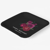 マゼンエレガントタバラフローラブーケ誕生日 ペーパープレート (傾斜あり)