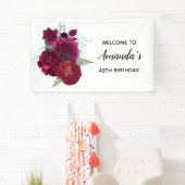 マゼンエレガントタバラフローラブーケ誕生日 横断幕 (インサイチュ)