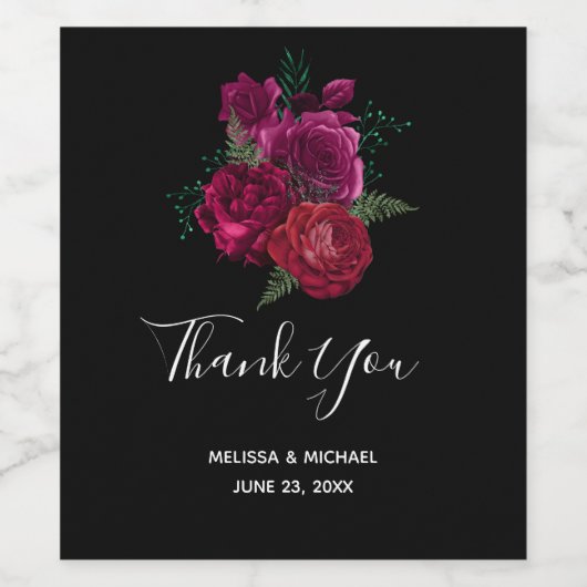 マゼンエレガントタバラフローラブーケ ワインラベル (シングルラベル)