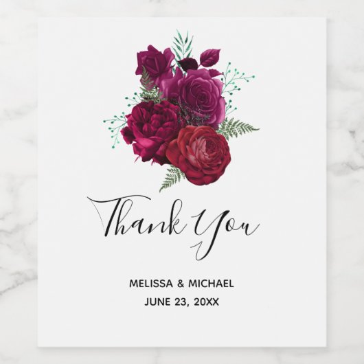 マゼンエレガントタバラフローラブーケ ワインラベル (シングルラベル)