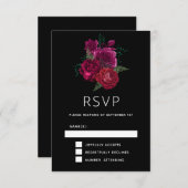 マゼンエレガントタバラフローラブーケ 出欠カード (正面/裏面)