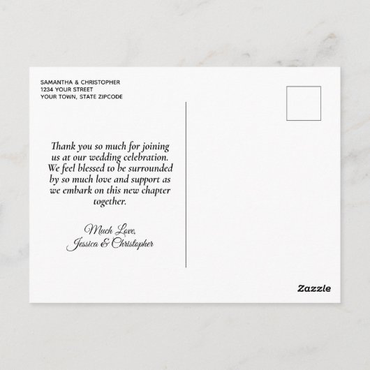 マゼンエレガントタバラポ結婚スラブ&感謝してい ポストカード (裏面)