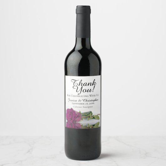 マゼンエレガントタバラ結婚の感謝 ワインラベル (正面)