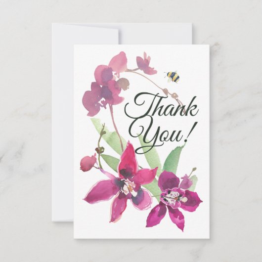 マゼンエレガントタパープルランフローラ（昆虫）マルハナバチ サンキューカード (正面)