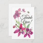 マゼンエレガントタパープルランフローラ（昆虫）マルハナバチ サンキューカード (正面/裏面)