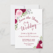 マゼンエレガントタピンクウォーターバラボホ結婚ズ セーブザデート (正面)