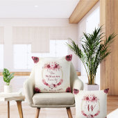 マゼンエレガントタピンクフローラモノグラムスクリプト クッション