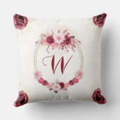 マゼンエレガントタピンクフローラモノグラムスクリプト クッション (裏面)