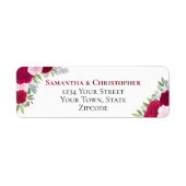 マゼンエレガントタピンクフローラ結婚の差出人住所 ラベル (正面)