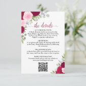 マゼンエレガントタピンクローズの結婚詳細QRコード エンクロージャーカード (スタンド正面)