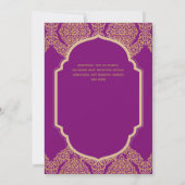 マゼンエレガントタピンク結婚金ゴールド華美ズ 招待状 (裏面)