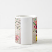 マゼンエレガントタフローラ水色 コーヒーマグカップ (中央)