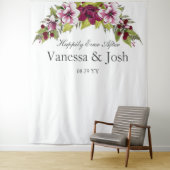 マゼンエレガントタホワイト花模様グリーンボタニック タペストリー (インサイチュ)