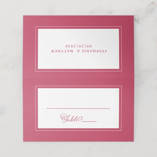 マゼンエレガントタレッド結婚のゲストテーブル番号 プレイスカード (外部開封)