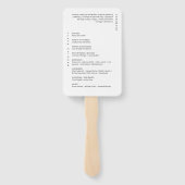 マゼンエレガントタ極小スクリプト結婚式 プログラム ハンドファン (裏面)