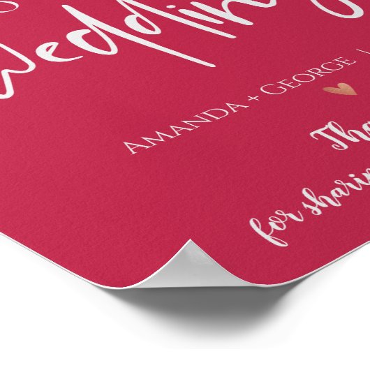 マゼンエレガントタ版のポスター結婚へようこそ ポスター (角)