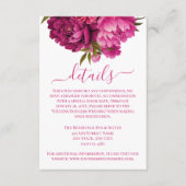 マゼンエレガントタ牡丹フローラ結婚の詳細 エンクロージャーカード (正面)