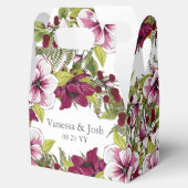 マゼンエレガントタ白色花模様とグリーンボタニカル フェイバーボックス (オープン)