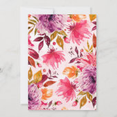 マゼンエレガントタ秋フローラブライダルシャワー 招待状 (裏面)