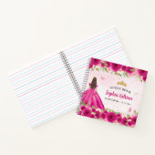 マゼンエレガントタ赤面ピンク金ゴールドフローラキンセアニラ ノートブック (内部)