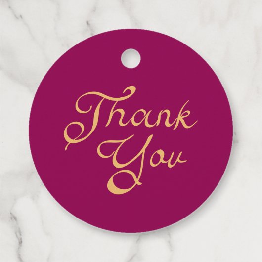 マゼンエレガントタ金ゴールド結婚インディアンありがとう フェイバータグ (裏面)