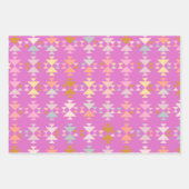 マゼンカラフルタオーガニックンの幾何形状 ラッピングペーパーシート (正面)