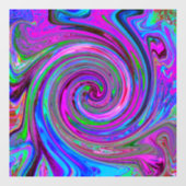 マゼンカラフルタスワールレトロ抽象デザイン ウィンドウサイン (シート)