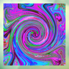 マゼンカラフルタスワールレトロ抽象デザイン ウィンドウサイン