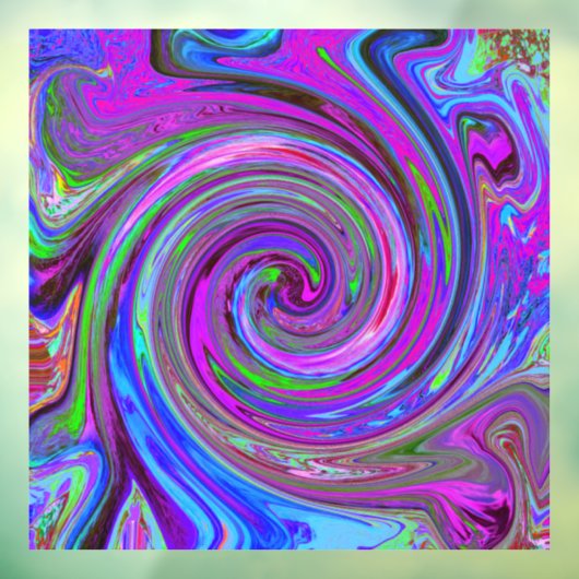 マゼンカラフルタスワールレトロ抽象デザイン ウィンドウサイン (シート3)