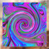 マゼンカラフルタスワールレトロ抽象デザイン ウィンドウサイン (シート2)