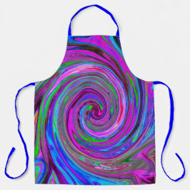 マゼンカラフルタスワールレトロ抽象デザイン エプロン