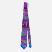 マゼンカラフルタスワールレトロ抽象デザイン ネクタイ (正面)